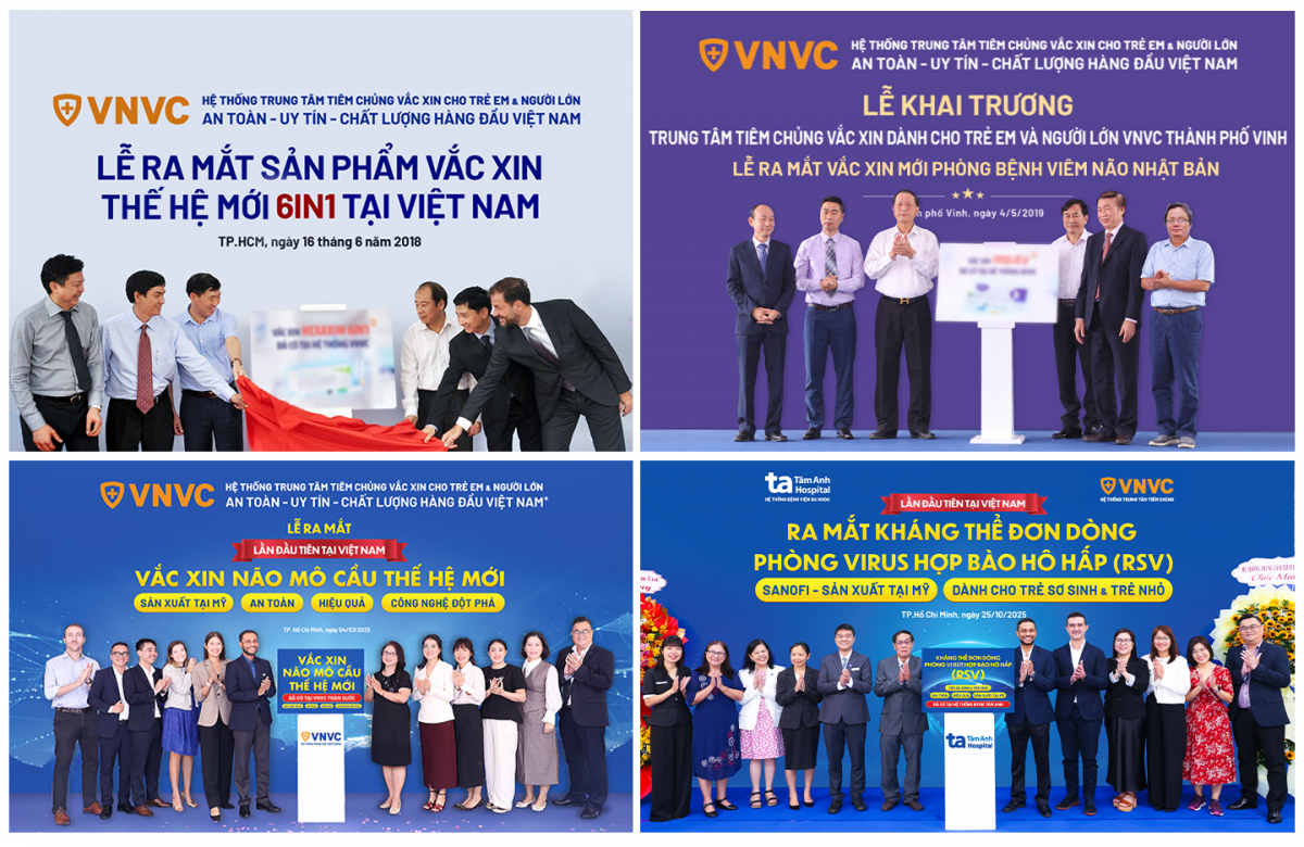 3-VNVC và Sanofi ( Pháp) đã đưa về và triển khai tiêm tại Việt Nam nhiều loại vắc xin thế hệ mới cần thiết cho trẻ em và người lớn, như vắc xin 6 trong 1, viêm não Nhật Bản, não mô cầu ACYW, kháng thể đơn dòn