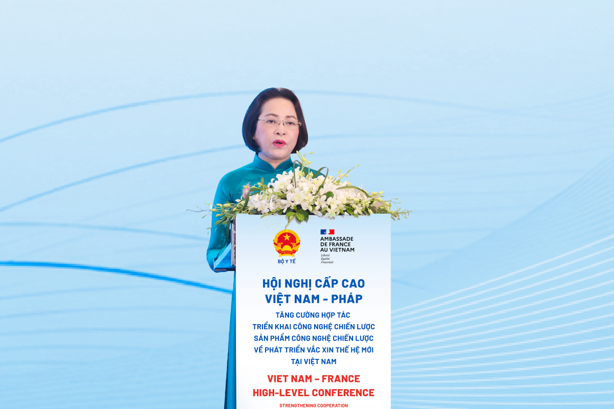 Bà Nguyễn Thị Thanh phát biểu chỉ đạo tại hội nghị, kỳ vọng Việt Nam sớm có sản phẩm công nghệ vaccine thế hệ mới phục vụ người dân