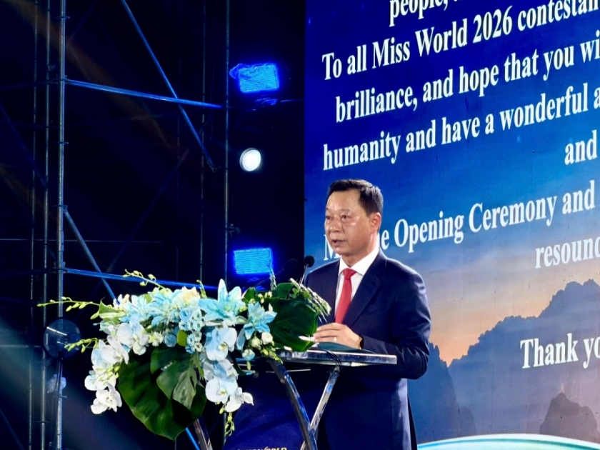 Ông Lê Văn Ánh, Phó Chủ tịch UBND tỉnh Quảng Ninh phát biểu tại sự kiện khai mạc Cuộc thi Miss World lần thứ 73. (Ảnh: Nghiêm Trợ) Ông Lê Văn Ánh, Phó Chủ tịch UBND tỉnh Quảng Ninh phát biểu tại sự kiện khai mạc Cuộc thi Miss World lần thứ 73. (Ảnh: Nghiêm Trợ)