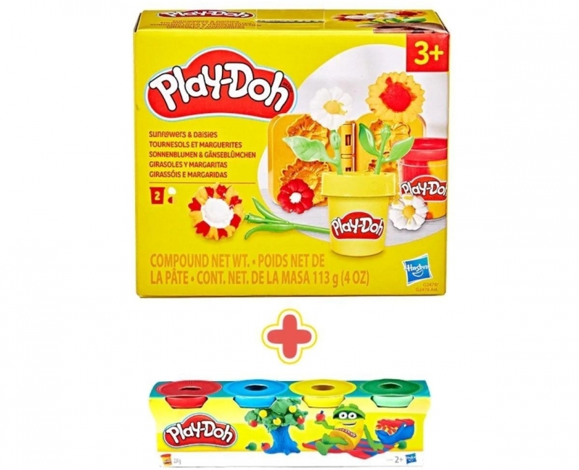 Đồ chơi Combo bộ khuôn làm hoa mặt trời và bột nặn 4 màu Mini Play-Doh. Ảnh: My Kingdom