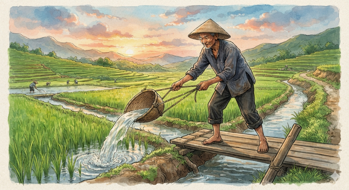 Minh họa N.A Gàu sòng trong ký ức