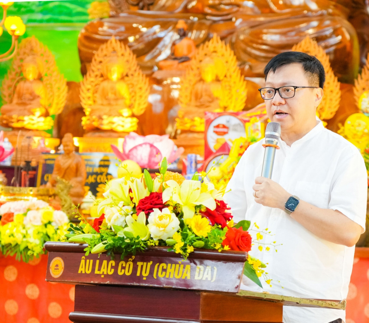 Chủ tịch Hội Nhà báo Việt Nam Lê Quốc Minh phát biểu tại lễ khởi công xây dựng Nhà tưởng niệm Anh linh Liệt sĩ Nhà báo Cách mạng Việt Nam tại Chùa Da Chủ tịch Hội Nhà báo Việt Nam Lê Quốc Minh phát biểu tại lễ khởi công xây dựng Nhà tưởng niệm Anh linh Liệt sĩ Nhà báo Cách mạng Việt Nam tại Chùa Da
