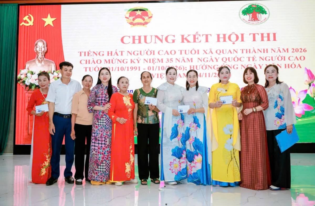 Lãnh đạo địa phưởng dự và trao thưởng Chung kết Hội thi Tiếng hát Người cao tuổi năm 2026 Lãnh đạo địa phưởng dự và trao thưởng Chung kết Hội thi Tiếng hát Người cao tuổi năm 2026