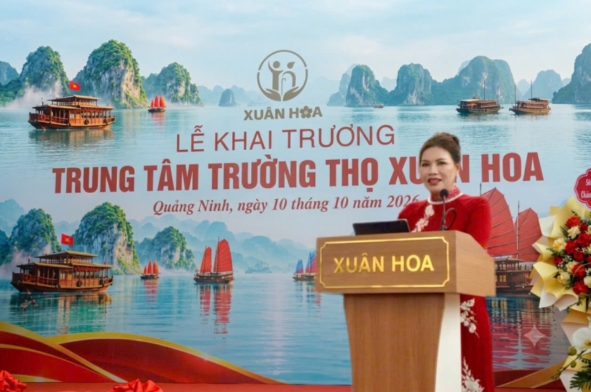         Bà Phạm Thị Hoa, Chủ tịch HĐQT Trung tâm Dưỡng lão Trường Thọ Xuân Hoa phát biểu tại buổi lễ.